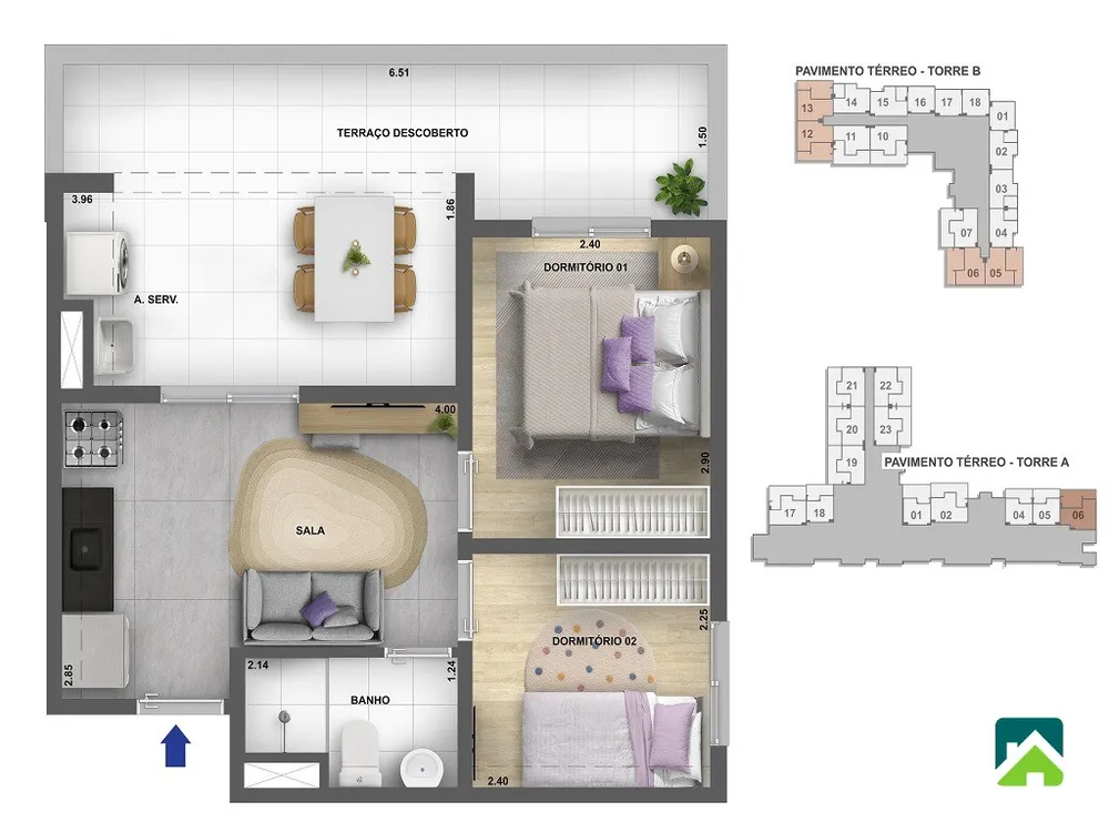 Apartamento, 2 quartos, 50 m² - Foto 8