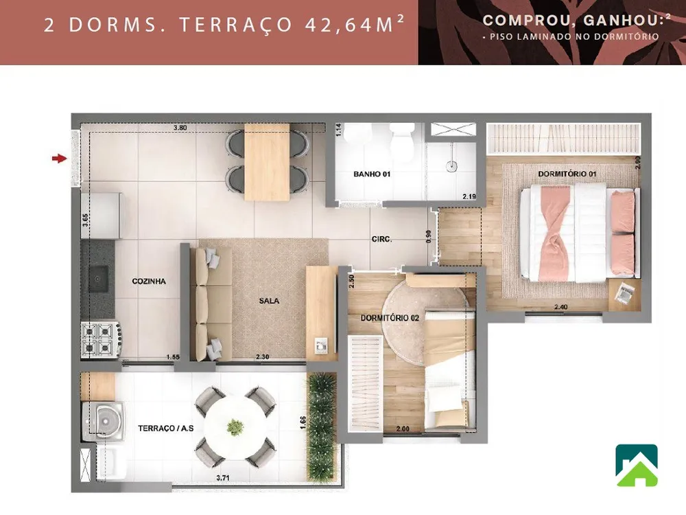 Apartamento, 2 quartos, 54 m² - Foto 14