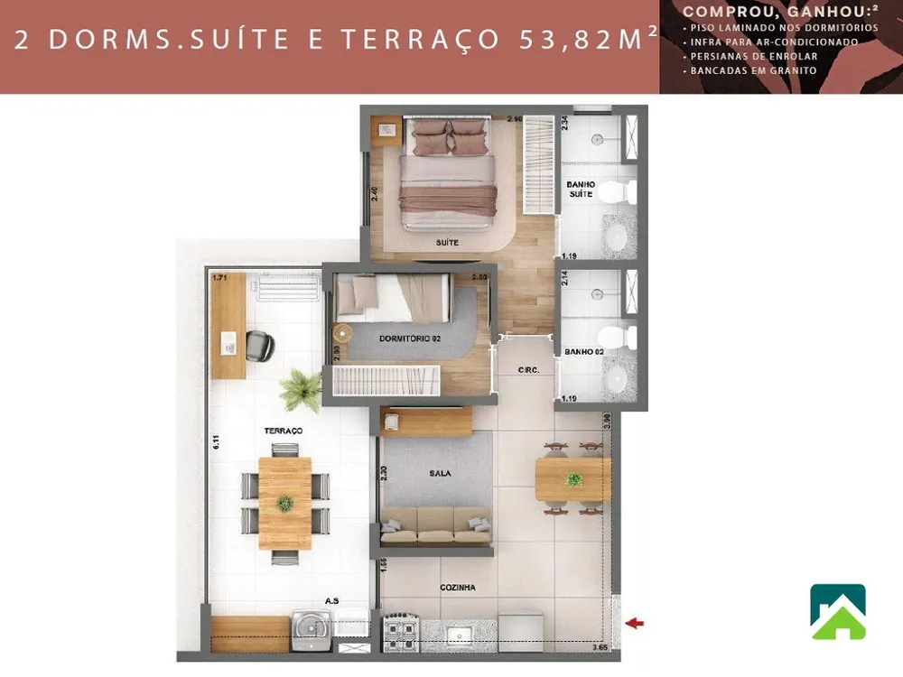 Apartamento, 2 quartos, 54 m² - Foto 15