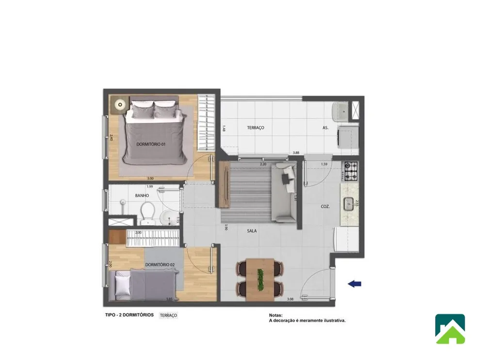 Apartamento, 2 quartos, 41 m² - Foto 8