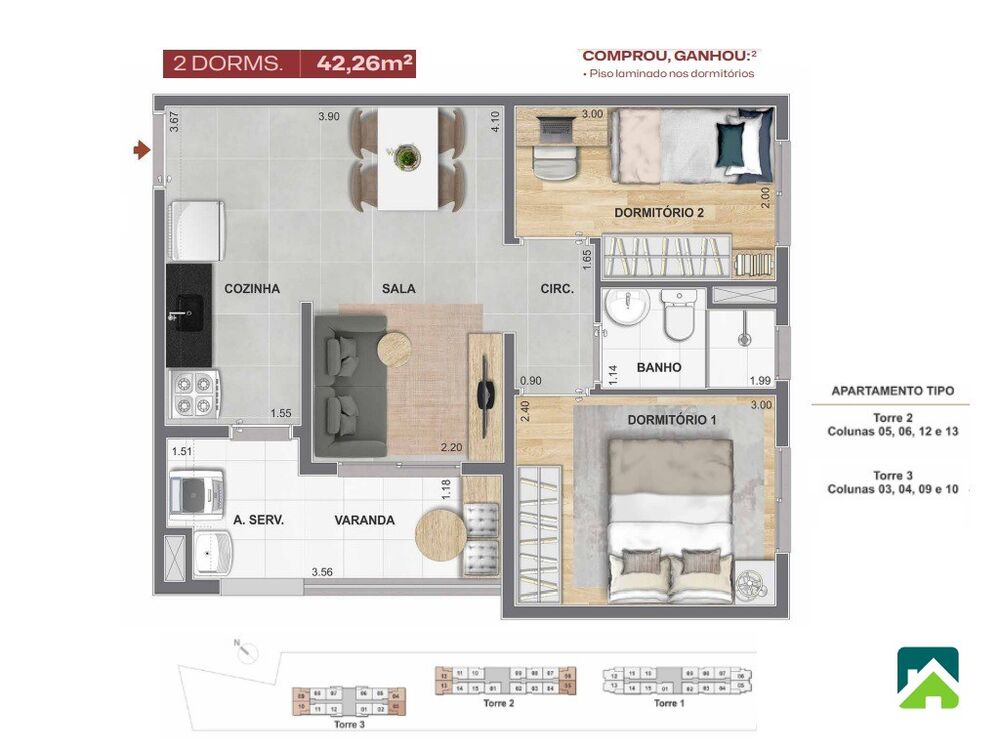 Apartamento, 2 quartos, 42 m² - Foto 5