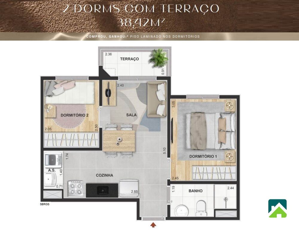 Apartamento, 2 quartos, 34 m² - Foto 9