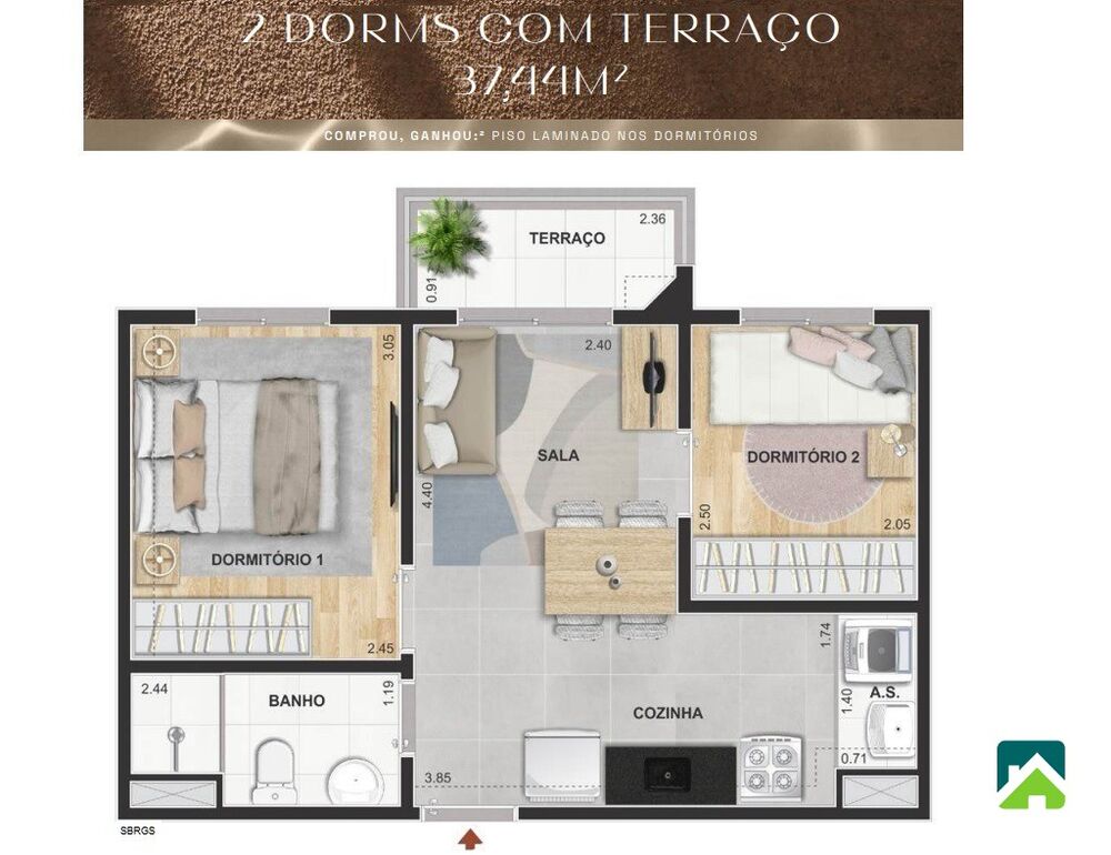 Apartamento, 2 quartos, 34 m² - Foto 8