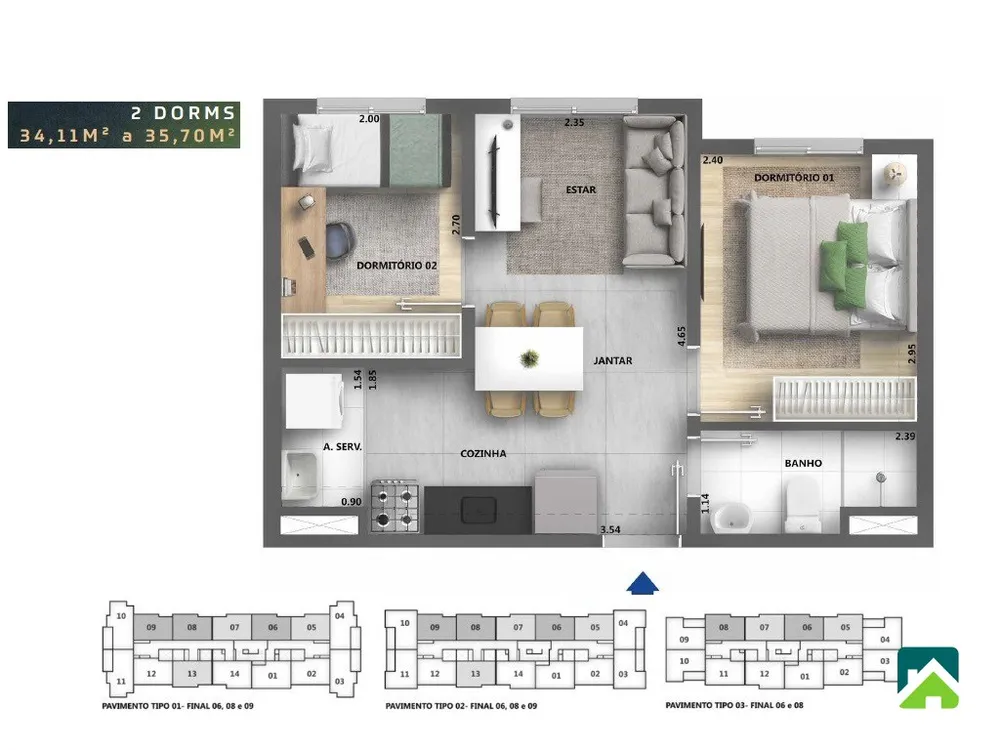 Apartamento, 2 quartos, 38 m² - Foto 5