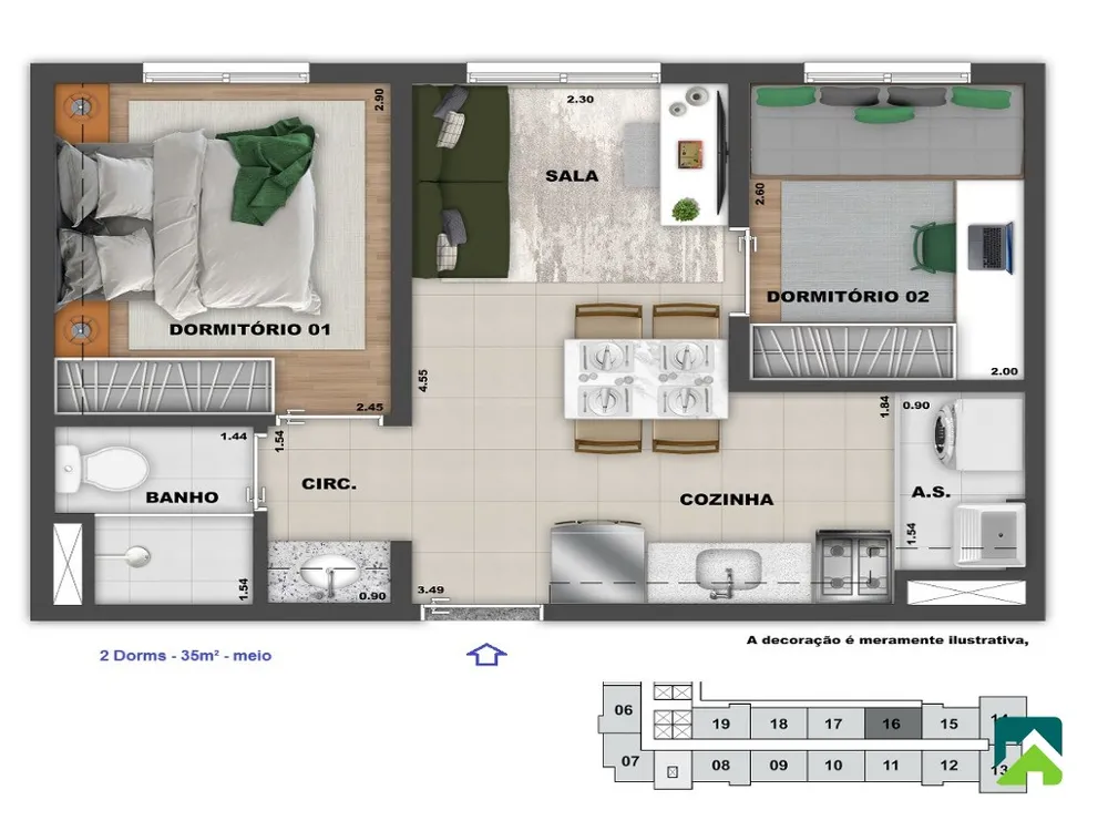 Apartamento, 2 quartos, 37 m² - Foto 7