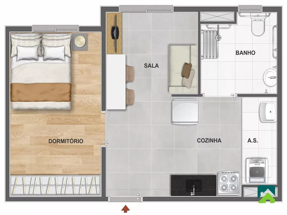 Apartamento à venda com 1 quarto, 34m² - Foto 5