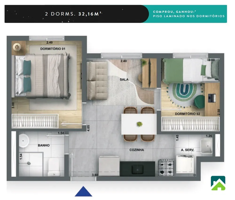 Apartamento, 2 quartos, 32 m² - Foto 5