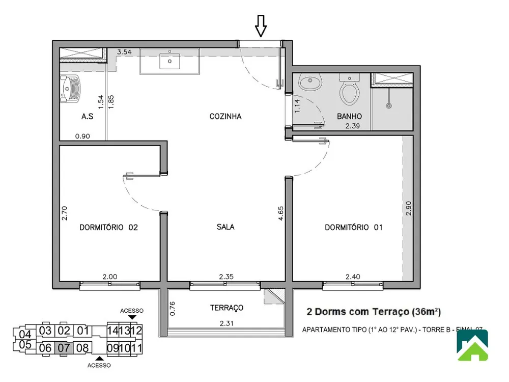 Apartamento, 2 quartos, 36 m² - Foto 8