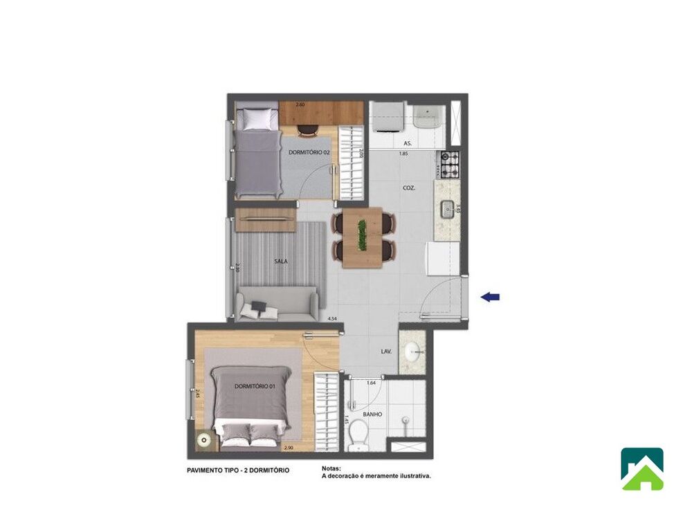 Apartamento, 2 quartos, 35 m² - Foto 5