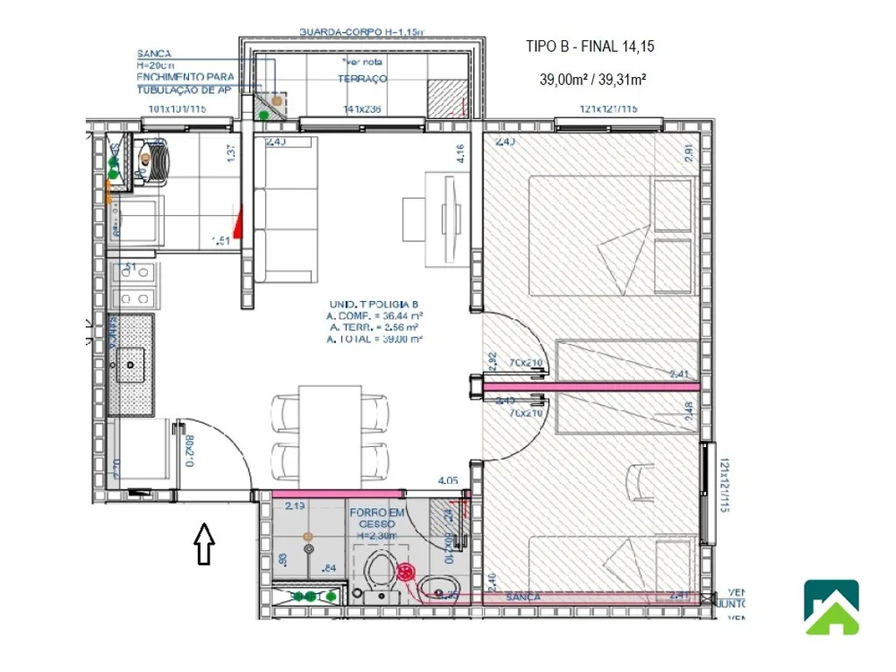 Apartamento, 2 quartos, 39 m² - Foto 4