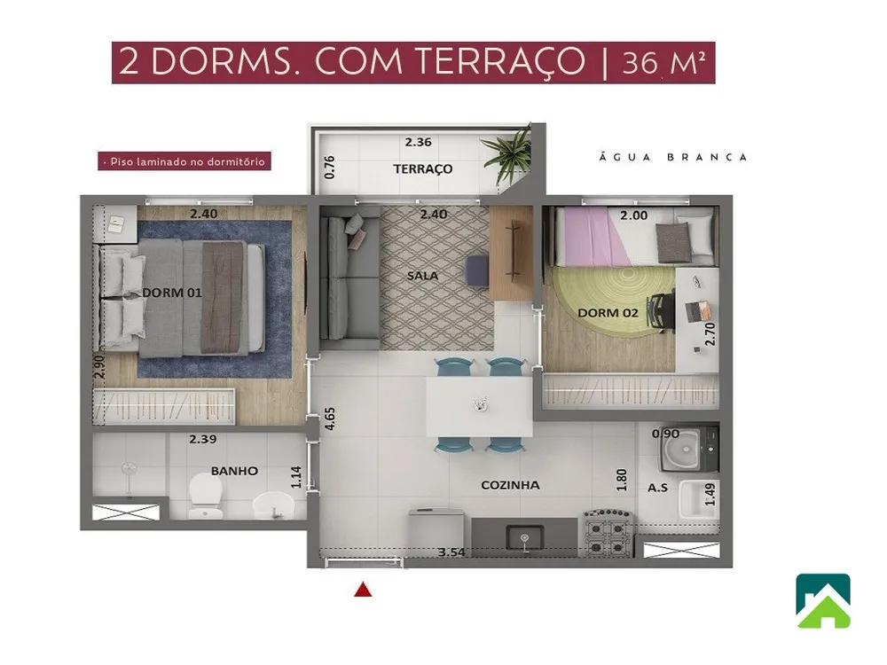 Apartamento, 2 quartos, 37 m² - Foto 4