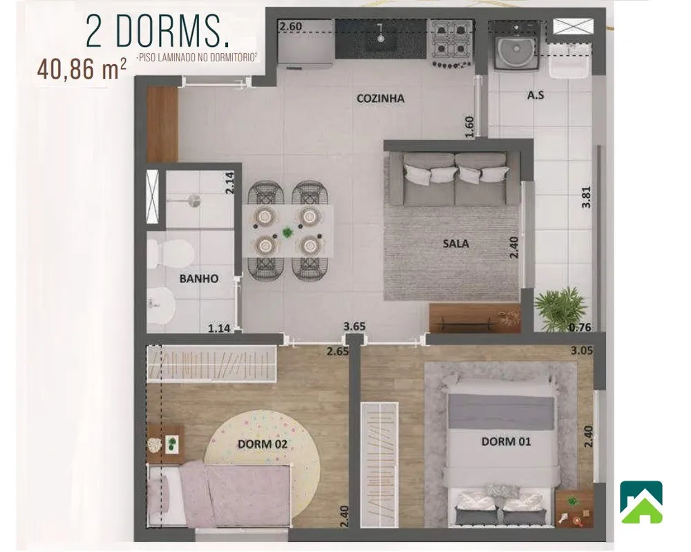 Apartamento, 2 quartos, 42 m² - Foto 4