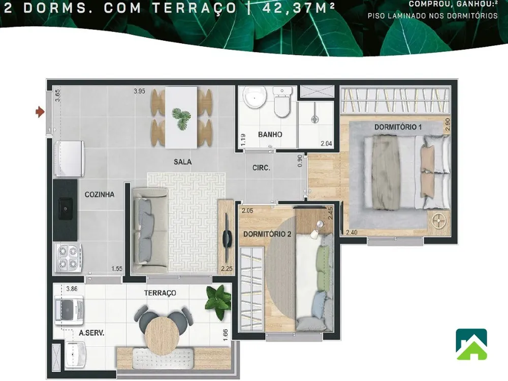 Apartamento, 2 quartos, 45 m² - Foto 12