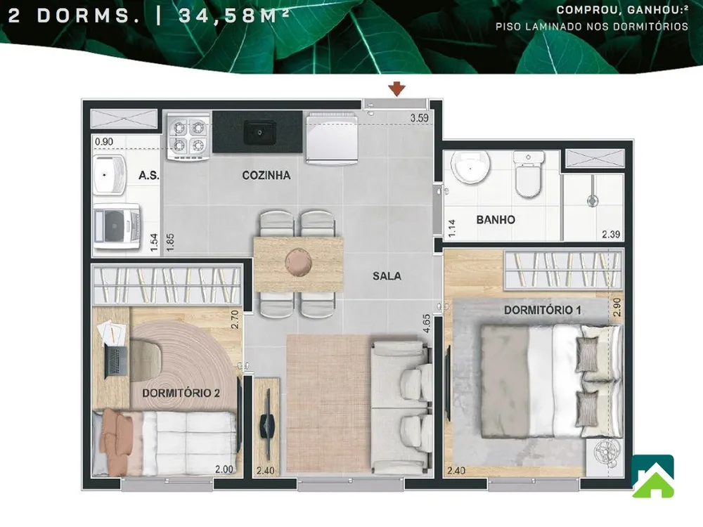Apartamento, 2 quartos, 45 m² - Foto 11