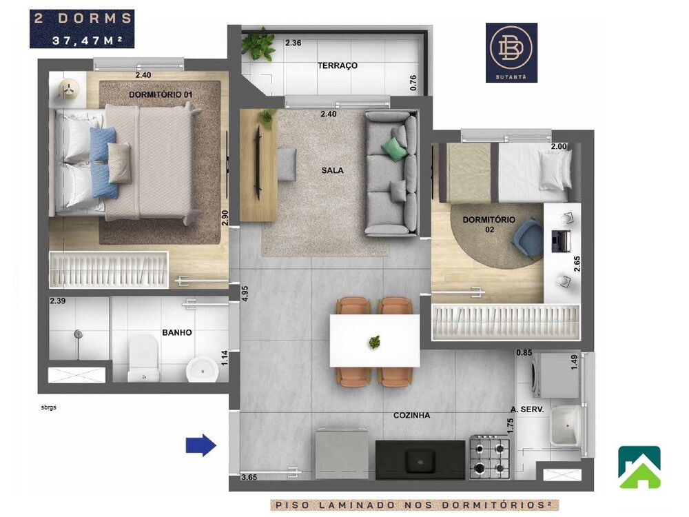 Apartamento, 2 quartos, 38 m² - Foto 4