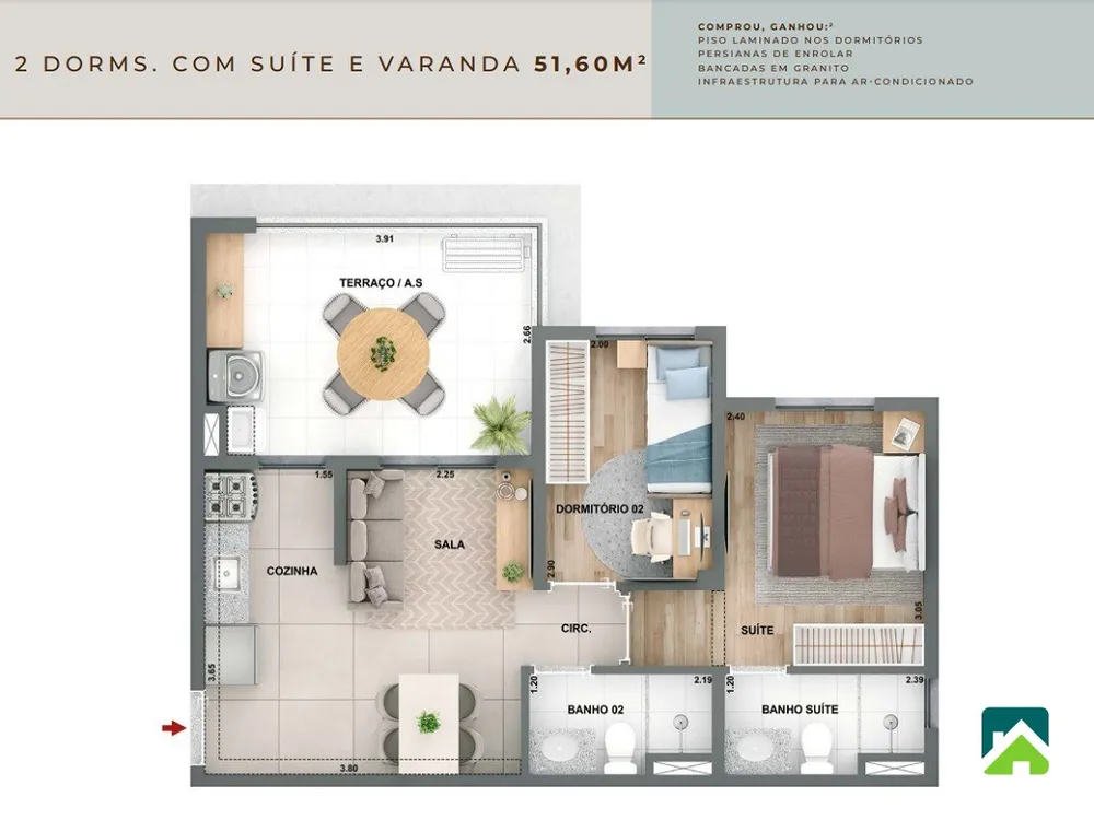 Apartamento, 1 quarto, 28 m² - Foto 1