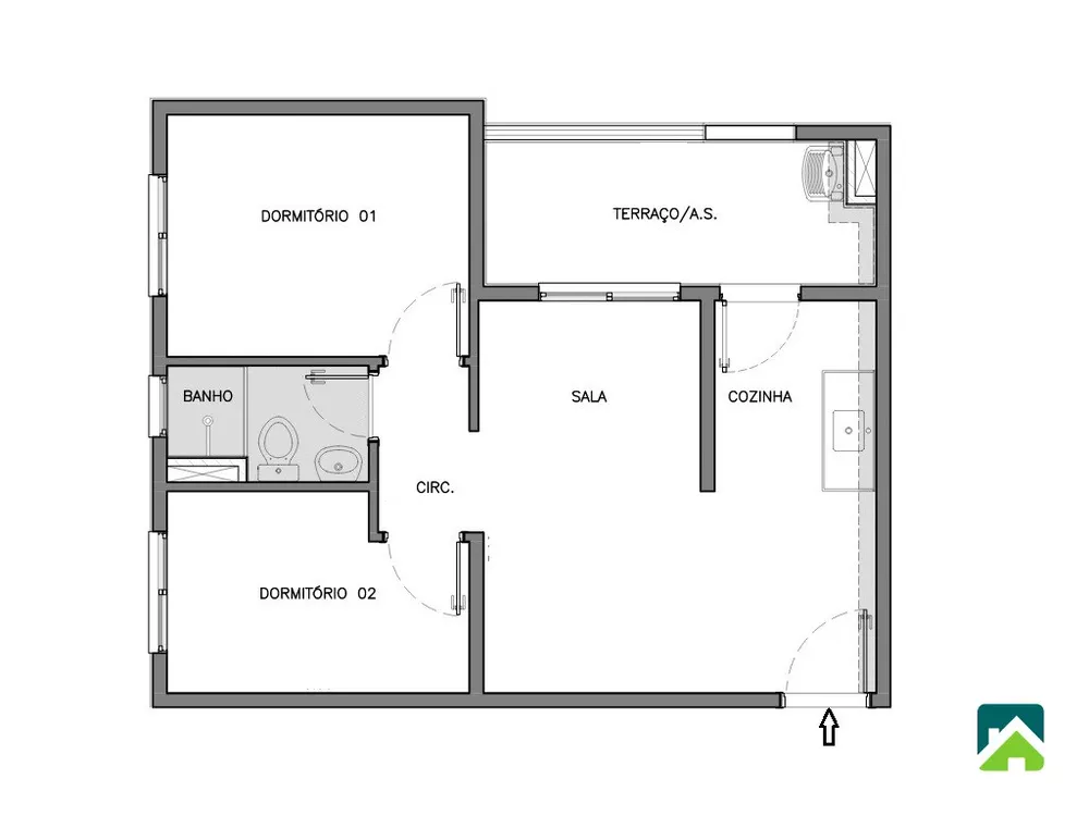 Apartamento à venda com 2 quartos, 42m² - Foto 4