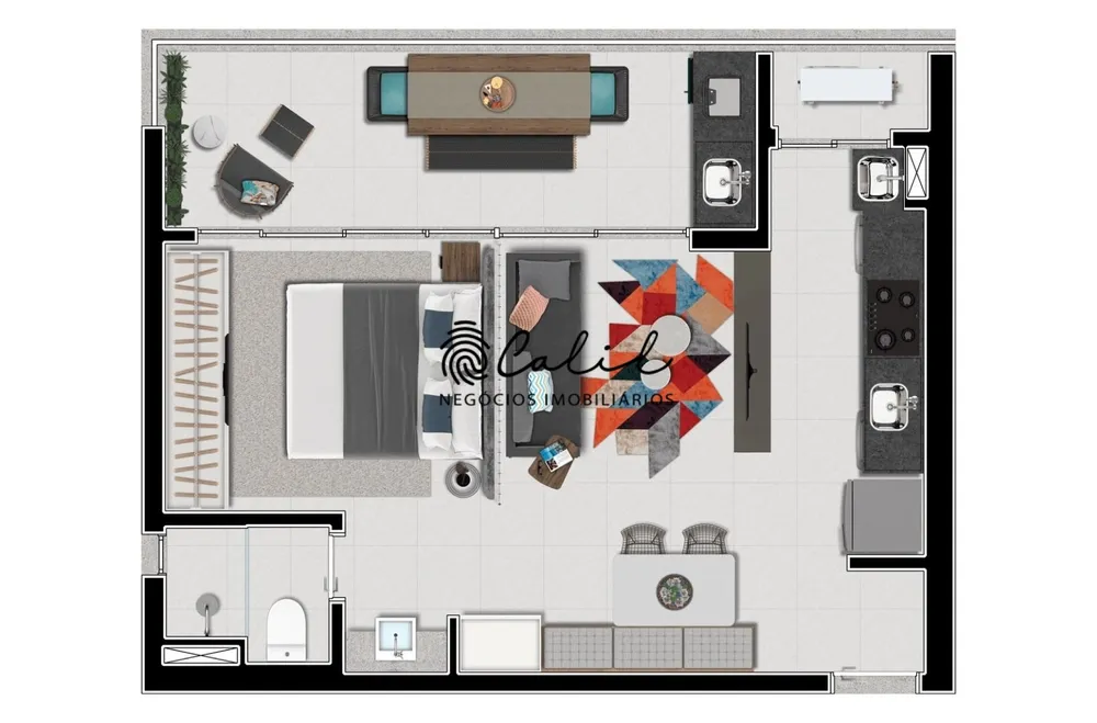 Apartamento, 1 quarto, 51 m² - Foto 1