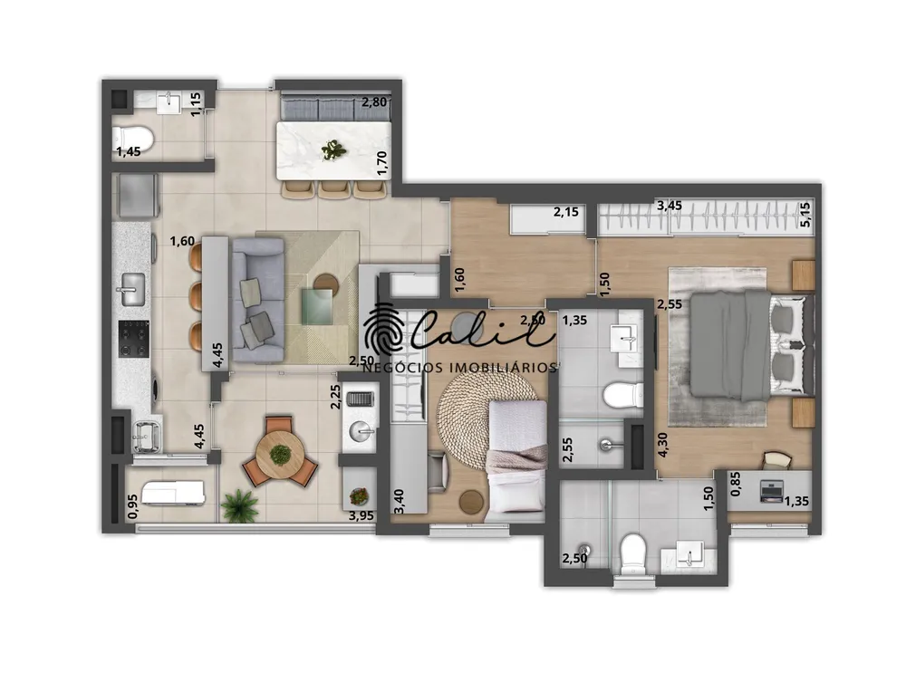 Apartamento, 2 quartos, 72 m² - Foto 2
