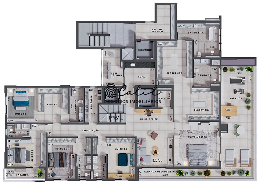 Cobertura, 5 quartos, 700 m² - Foto 6