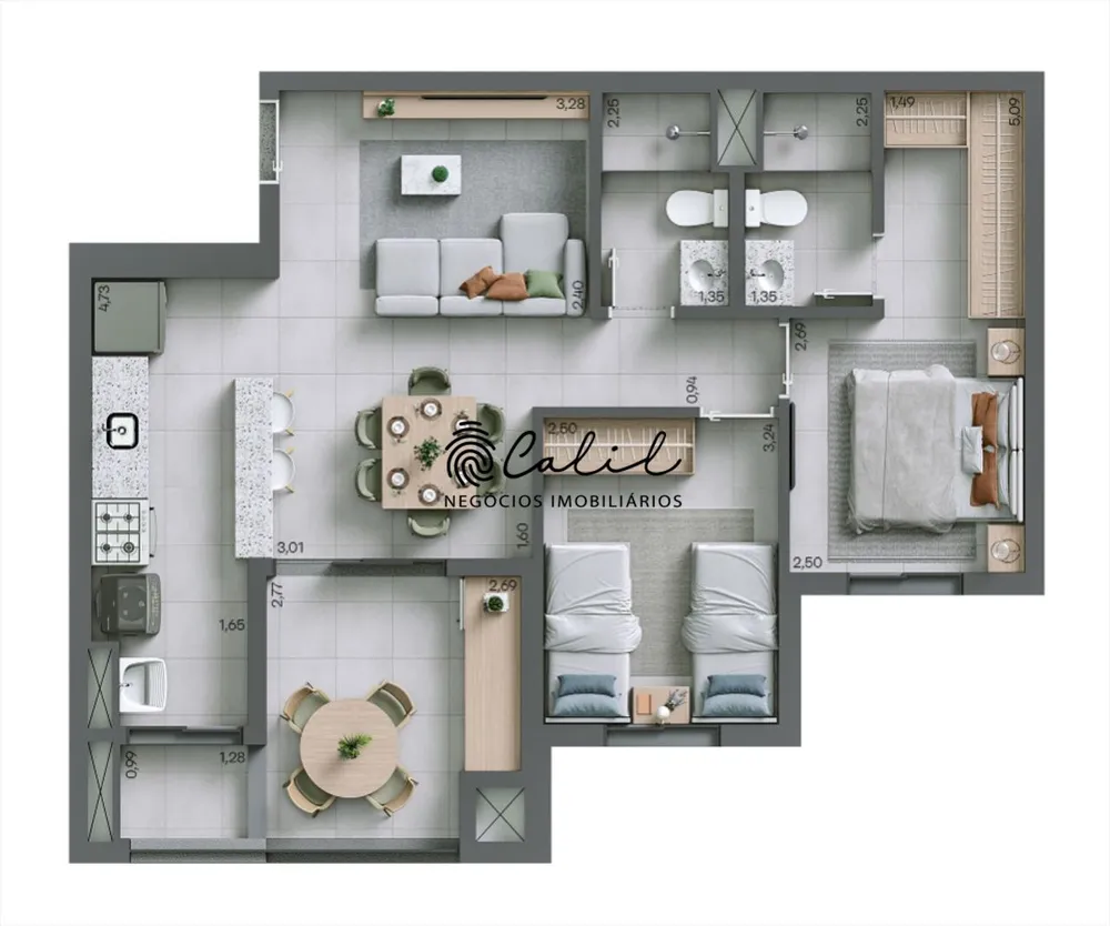 Apartamento, 2 quartos, 69 m² - Foto 12