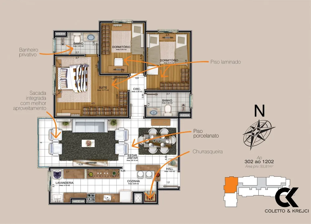 Apartamento, 3 quartos, 93 m² - Foto 11