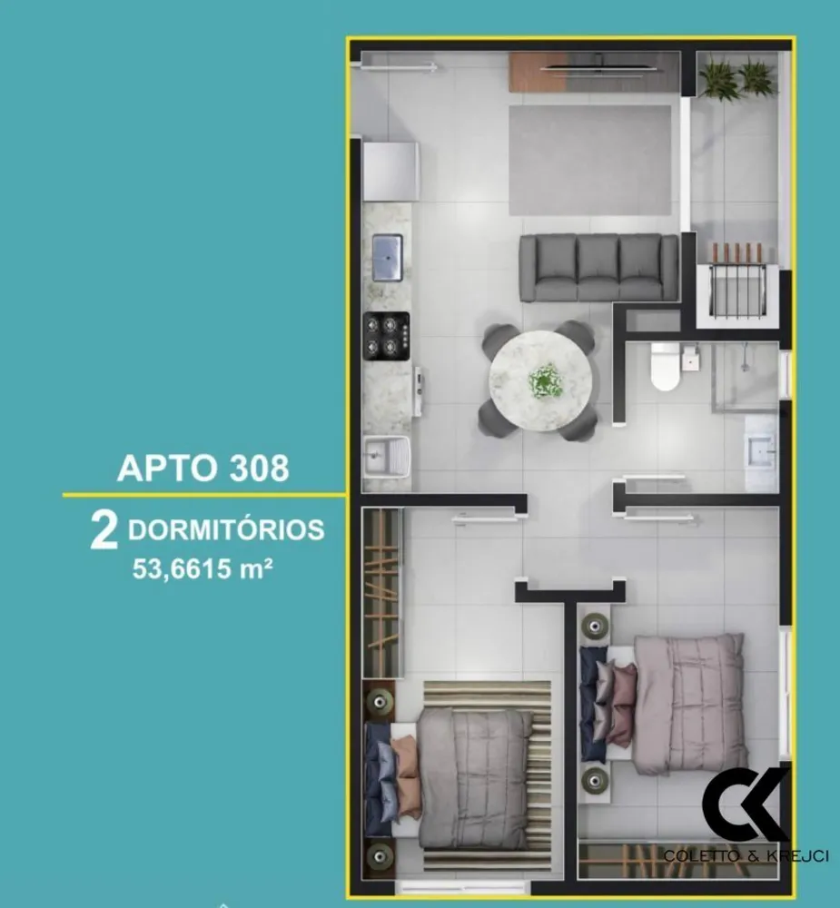Apartamento, 2 quartos, 53 m² - Foto 5