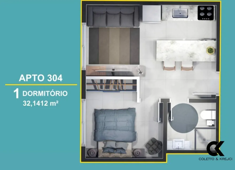 Apartamento, 1 quarto, 32 m² - Foto 7