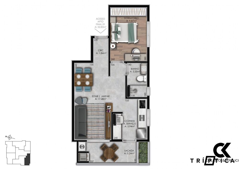 Apartamento, 1 quarto, 52 m² - Foto 19