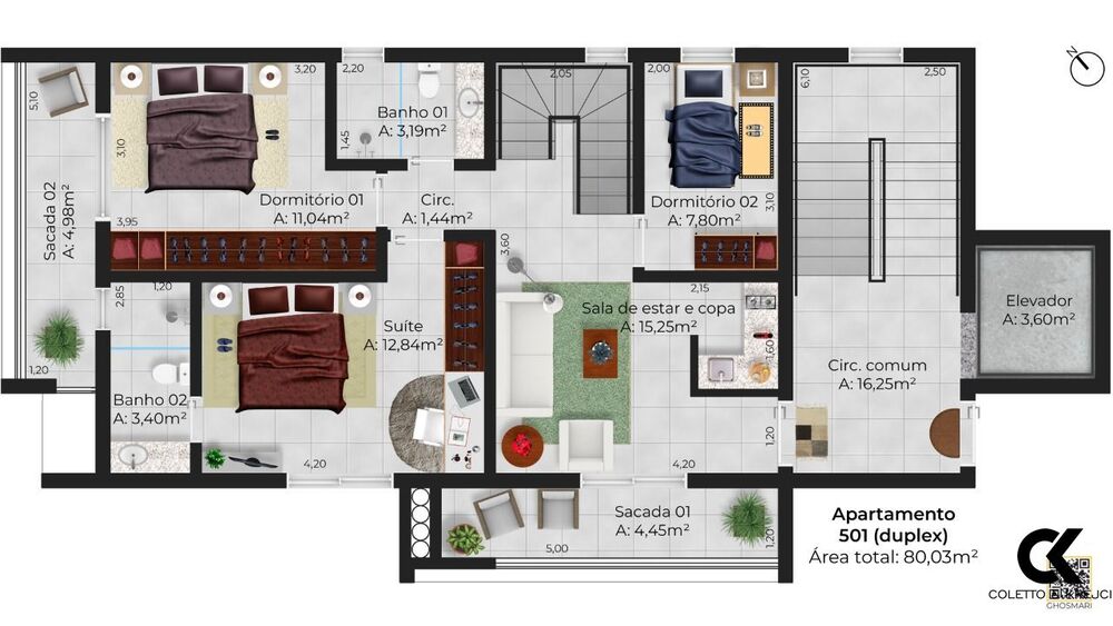 Cobertura, 3 quartos, 136 m² - Foto 7