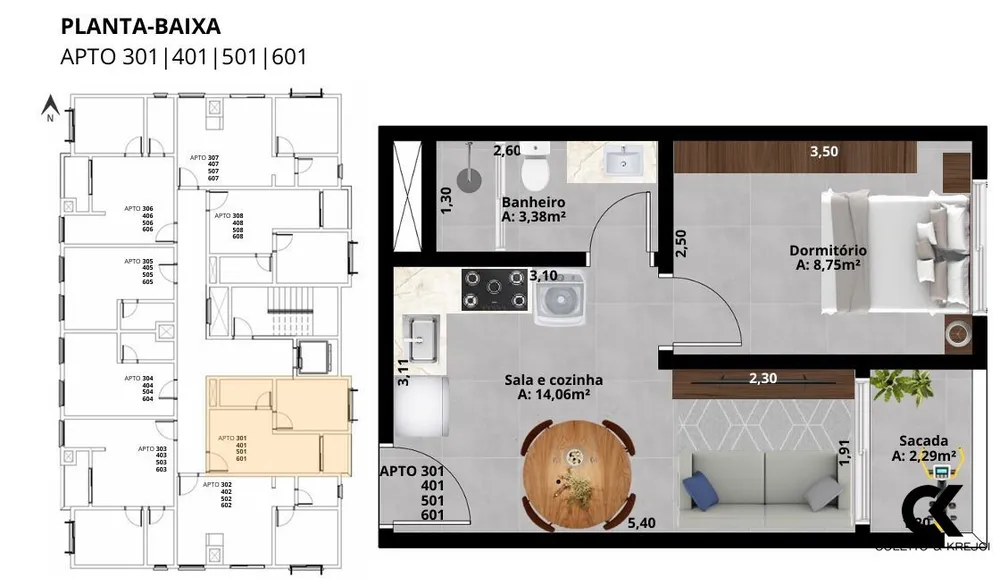 Apartamento, 1 quarto, 32 m² - Foto 5