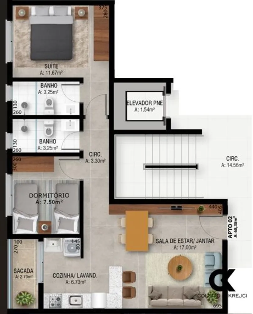Apartamento, 2 quartos, 68 m² - Foto 4