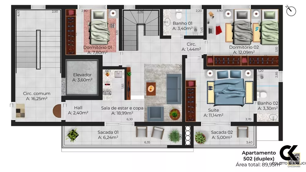 Cobertura, 3 quartos, 139 m² - Foto 4