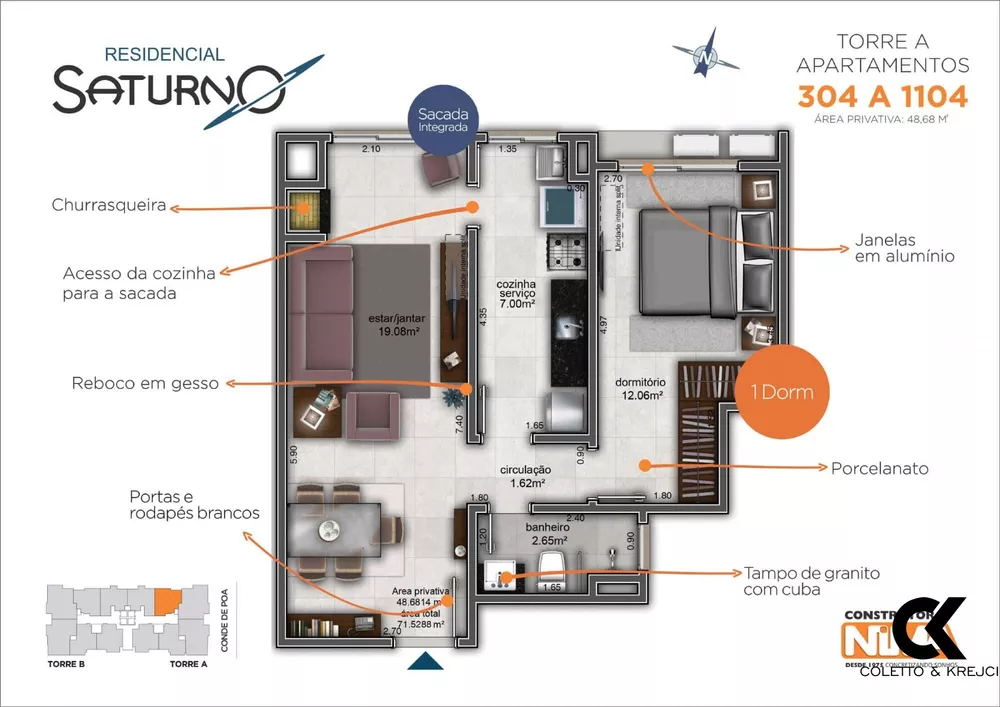 Apartamento, 1 quarto, 48 m² - Foto 9