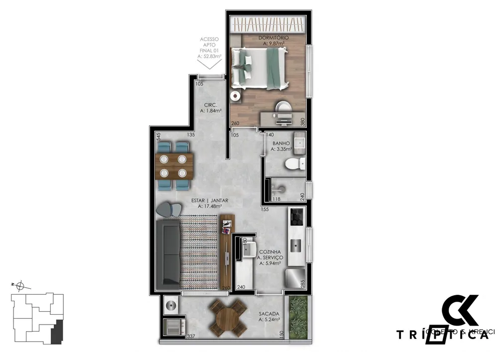 Apartamento, 1 quarto, 52 m² - Foto 15