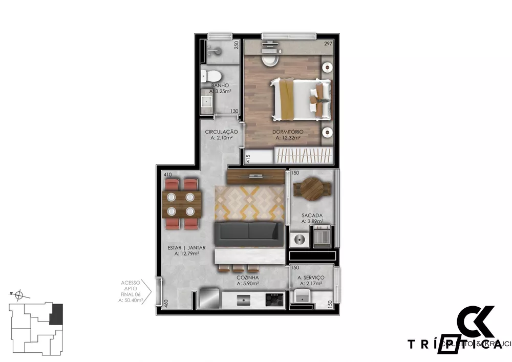 Apartamento, 1 quarto, 67 m² - Foto 2