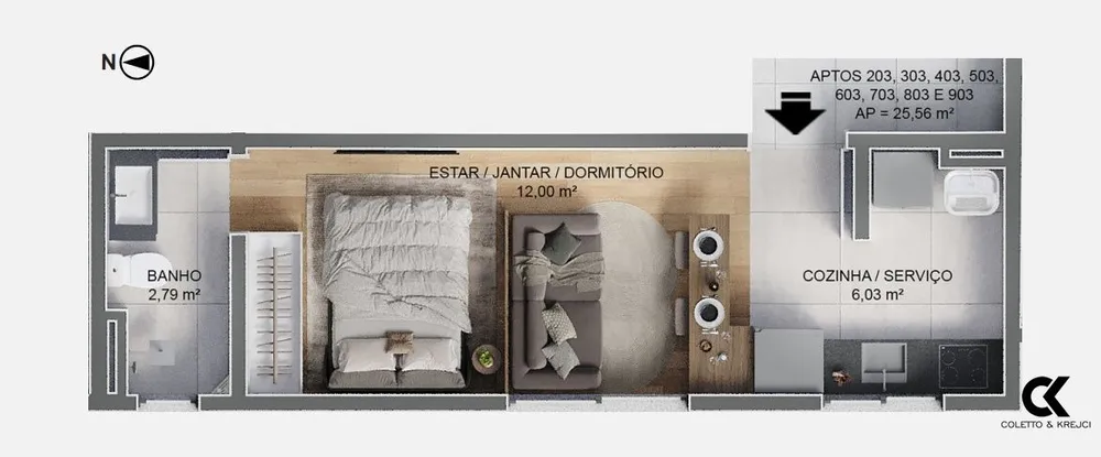 Apartamento, 25 m² - Foto 1