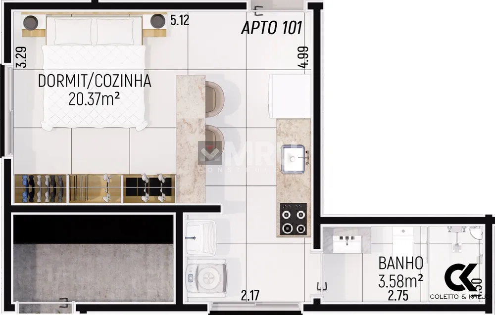 Apartamento, 1 quarto, 29 m² - Foto 3