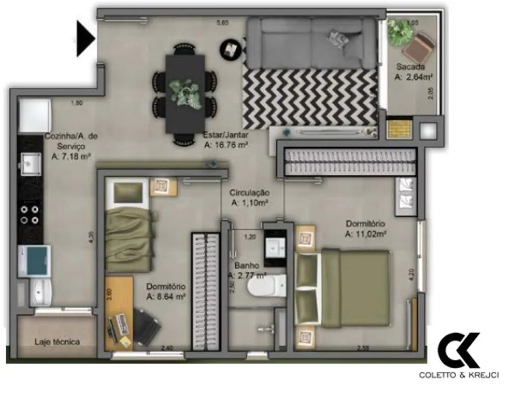 Apartamento, 2 quartos, 62 m² - Foto 7