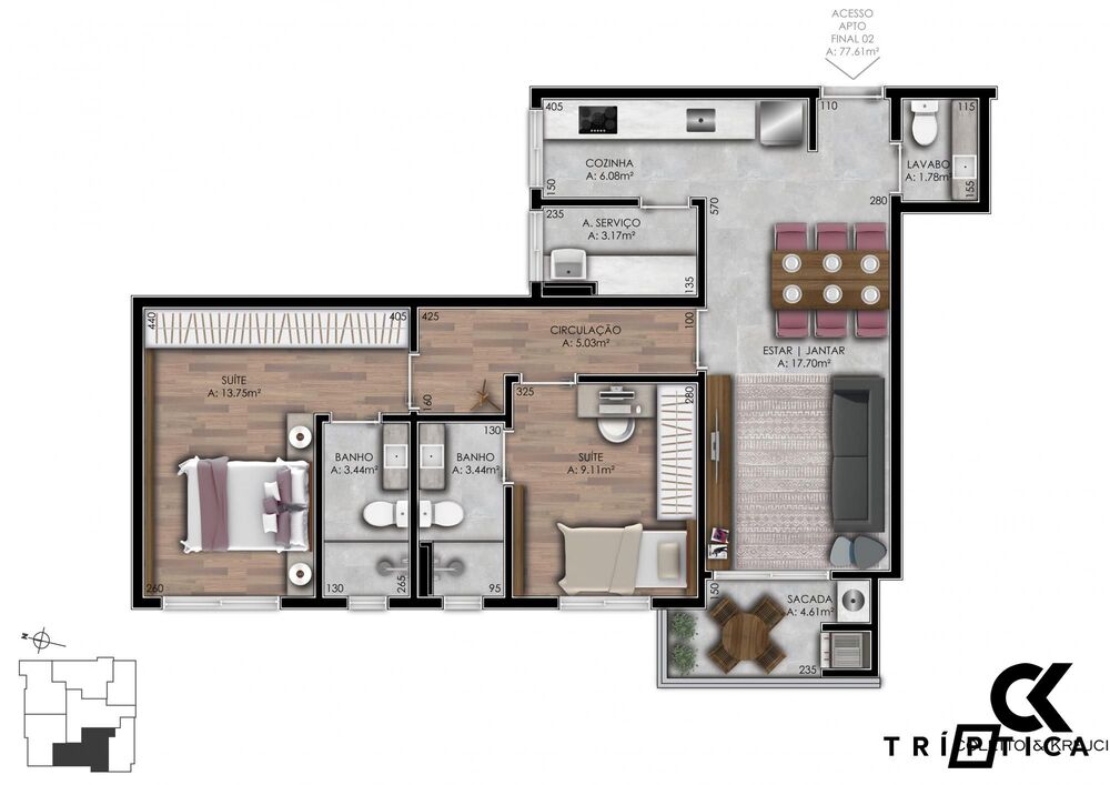Apartamento, 2 quartos, 80 m² - Foto 3