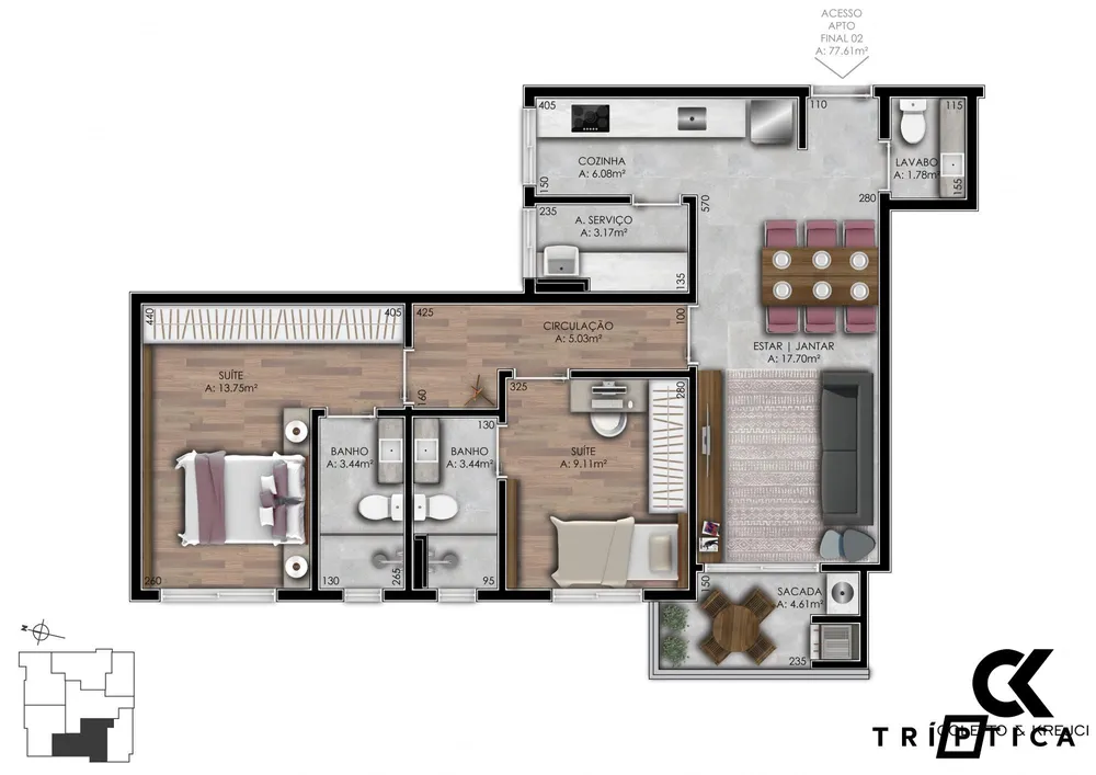 Apartamento, 2 quartos, 80 m² - Foto 12