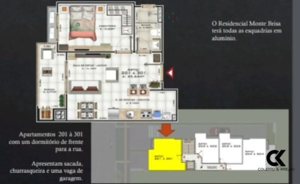 Apartamento, 1 quarto, 45 m² - Foto 2
