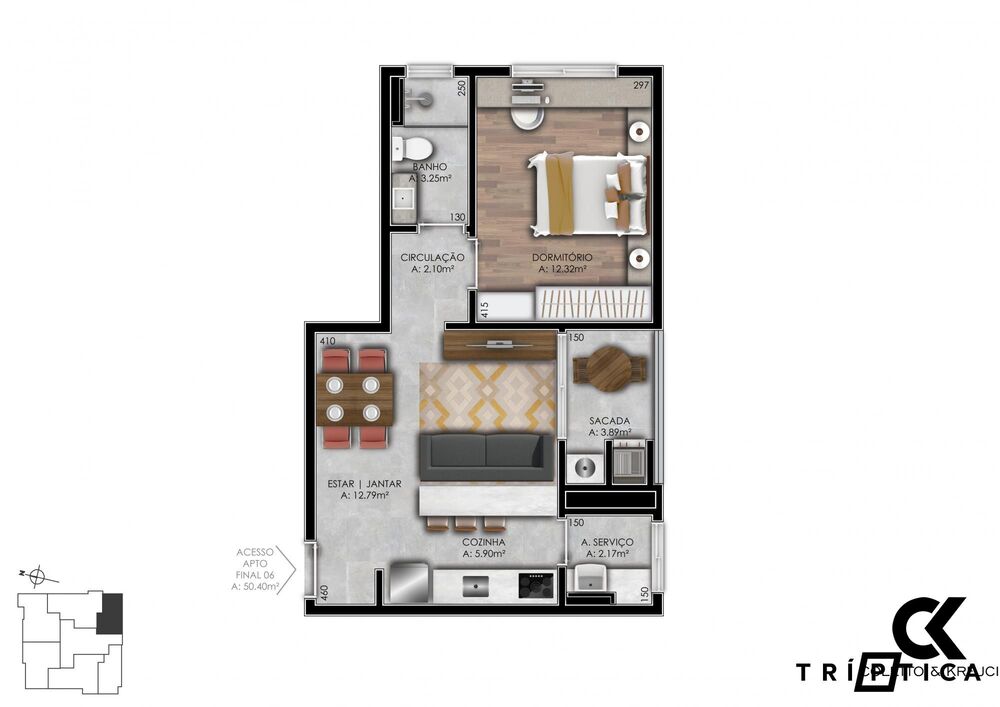 Apartamento, 1 quarto, 50 m² - Foto 10