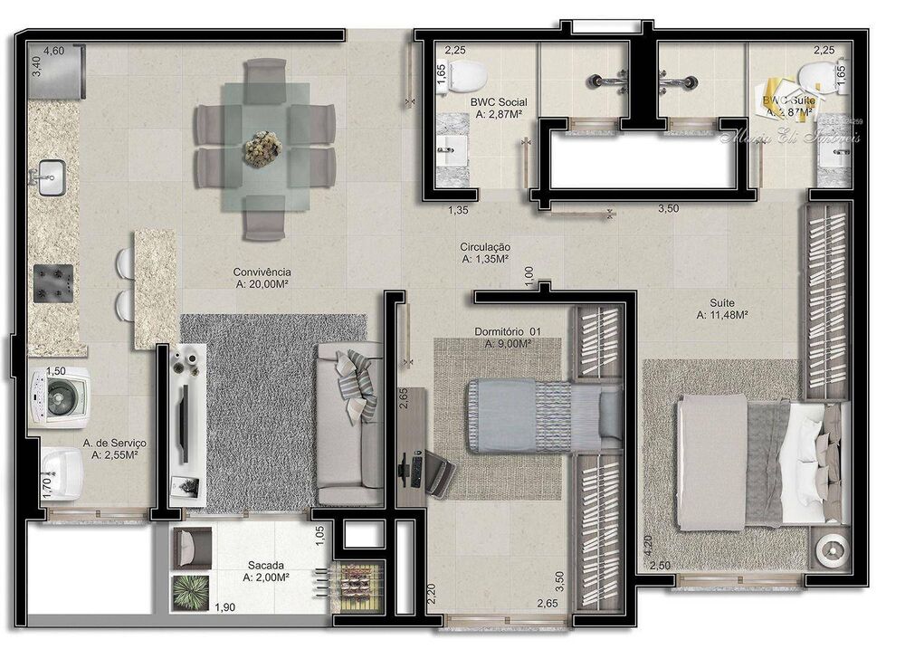 Apartamento, 3 quartos, 74 m² - Foto 3