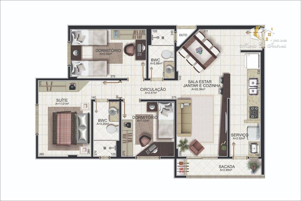 Apartamento à venda com 3 quartos, 90m² - Foto 3