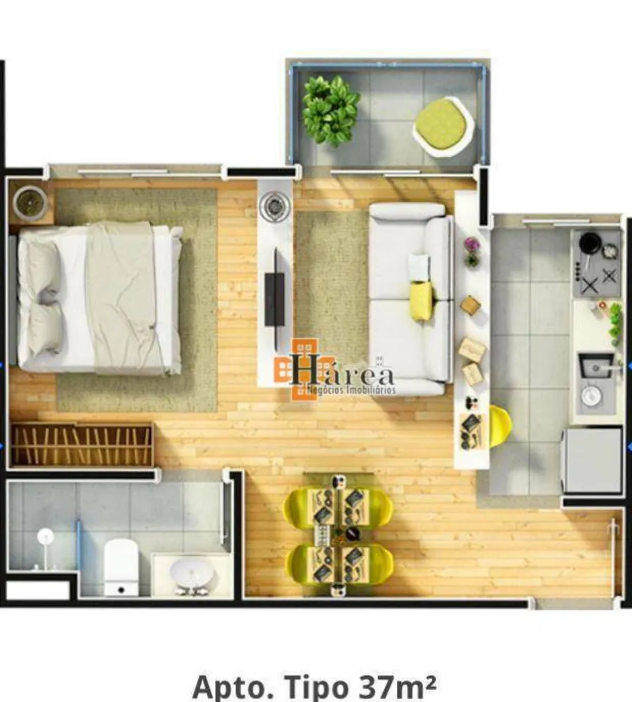 Apartamento, 1 quarto, 37 m² - Foto 8