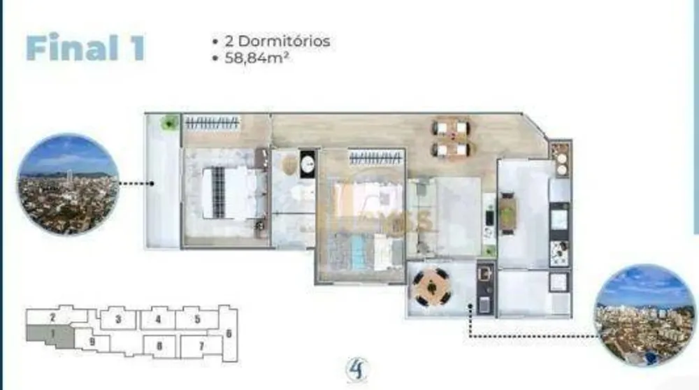 Apartamento, 2 quartos, 58 m² - Foto 2