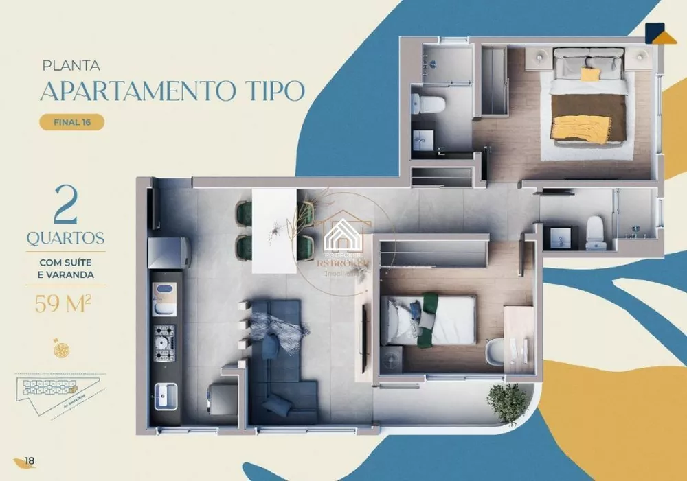 Apartamento, 2 quartos, 53 m² - Foto 1