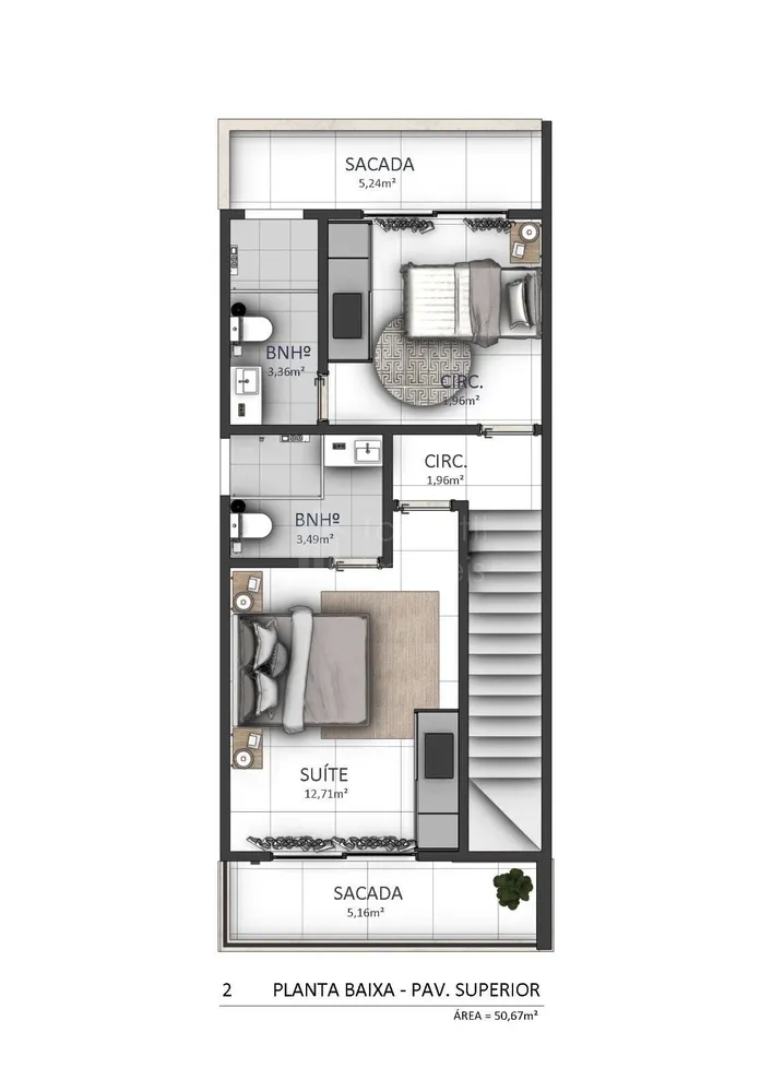 Sobrado, 2 quartos, 90 m² - Foto 7