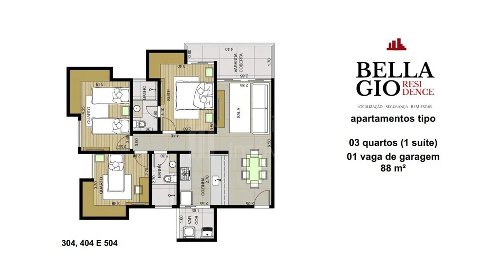 Apartamento, 3 quartos, 88 m² - Foto 2